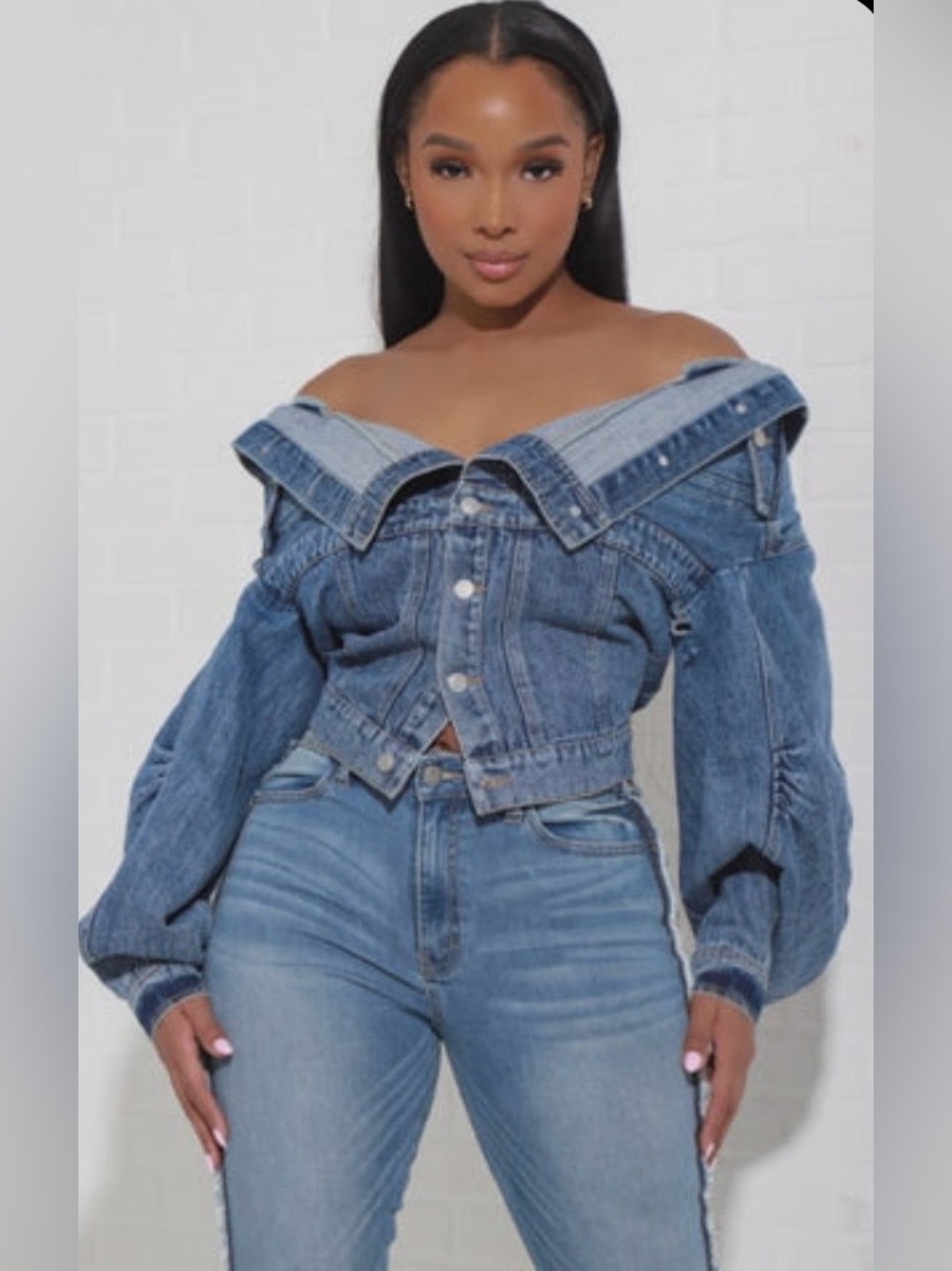 Swank A Posh Oversized Denim Jacket – Size 2XL